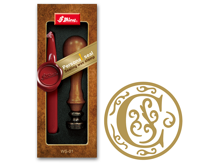Letter C wax embossing seal.  Stock kit comes with genuine wood handle, stock letter die and high quality Scottish sealing wax stick.