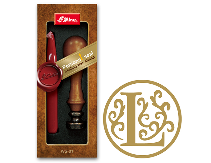 Letter L wax embossing seal.  Stock kit comes with genuine wood handle, stock letter die and high quality Scottish sealing wax stick.