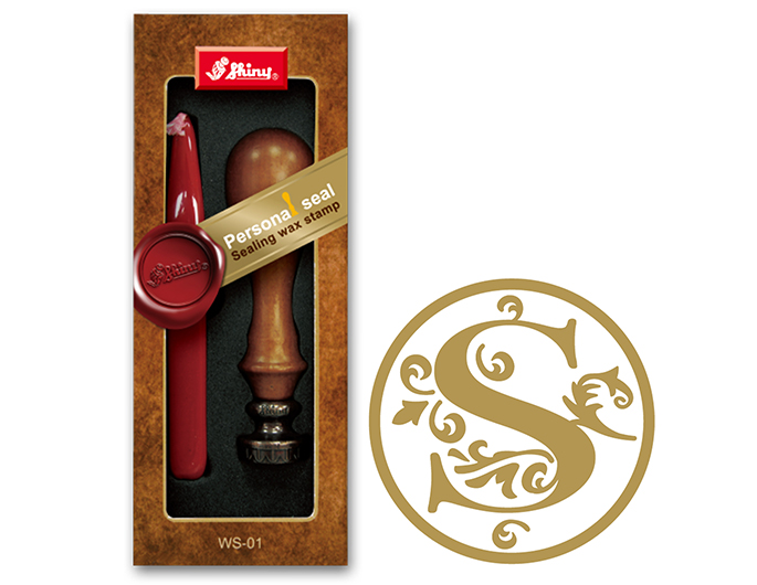 Letter S wax embossing seal.  Stock kit comes with genuine wood handle, stock letter die and high quality Scottish sealing wax stick.