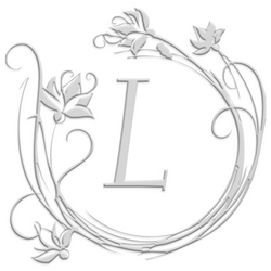 Impatiens Monogram paper embossing seal, style CE-70018. Choose from pocket or desk style. Makes a great gift.