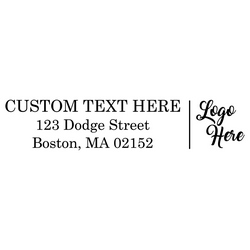 Make an impression with your custom logo rubber stamp with custom text. Choose from self-inking or a traditional rubber stamp.