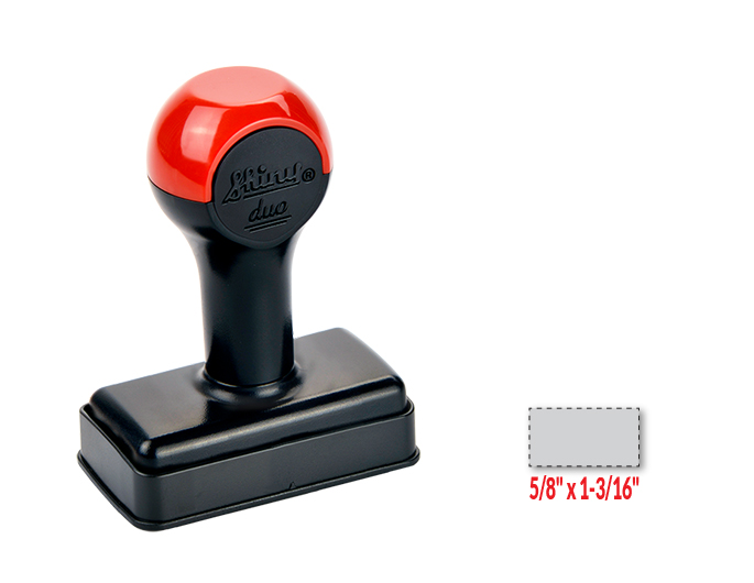 Premier Mark #1530 traditional rubber stamp is 5/8" x 1-3/16" with a maximum of 3 lines of text. Real rubber die that is laser engraved for fine detail.