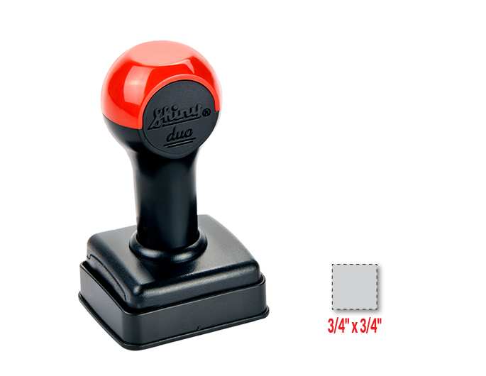 Premier Mark #2020 traditional rubber stamp is 3/4" x 3/4" with a maximum of 4 lines of text. Real rubber die that is laser engraved for fine detail.