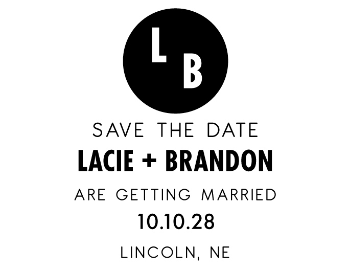 The 3-Line Save the Date rubber stamp is a great and unique way to let everyone know about your special upcoming wedding date!
