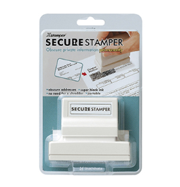 The Secure Stamper #2471 can hide a block of information such as name and address with just one impression. Impression Area: 15/16" x 2-13/16"