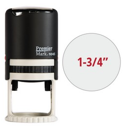 Premier Mark #9045 Round Self-Inking Stamp. This self-inking stamps comes with thousands of initial impressions and is easy to re-ink.