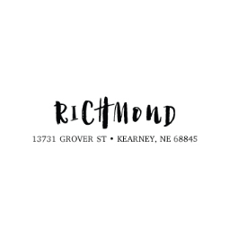 The Richmond return address stamp is a great and unique way to stamp your return address. Choose from self-inking stamp or traditional rubber stamp.