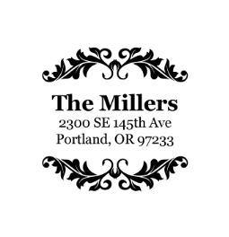 The Millers return address stamp is a great and unique way to stamp your return address. Choose from self-inking stamp or traditional rubber stamp.