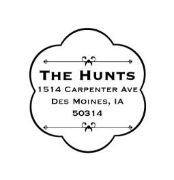 The Hunts return address stamp is a great and unique way to stamp your return address. Choose from self-inking stamp or traditional rubber stamp.