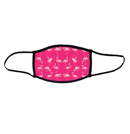 Pink flamingo face mask.  Masks come with elastic ear loops and fastener which allows a snug fit.