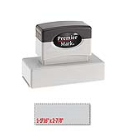 Premier Mark MaxLight XL2-185S pre-inked stamp. Impression size: 1-1/16" x 2-7/8". Up to 6 lines of copy with thousands of impressions, & is re-inkable.