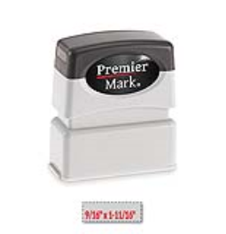 Premier Mark MaxLight XL2-75S pre-inked stamp size: 9/16" x 1-11/16". Up to 3 lines of copy with thousands of initial impressions. Stamp is re-inkable.
