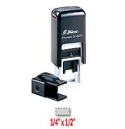 Shiny S-820 self-inking stamp. Comes with thousands of initial impressions. This stamp is re-inkable, choose from many ink colors.