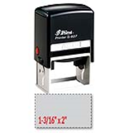 Shiny S-827 self-inking stamp. Comes with thousands of initial impressions. This stamp is re-inkable, choose from many ink colors.