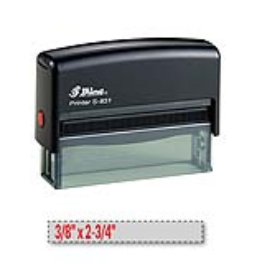 Shiny S-831 self-inking stamp. Comes with thousands of initial impressions. This stamp is re-inkable, choose from many ink colors.