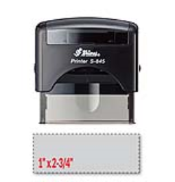 Shiny S-845 self-inking stamp. Comes with thousands of initial impressions. This stamp is re-inkable, choose from many ink colors.