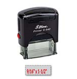 Shiny S-842 self-inking stamp. Comes with thousands of initial impressions. This stamp is re-inkable, choose from many ink colors.