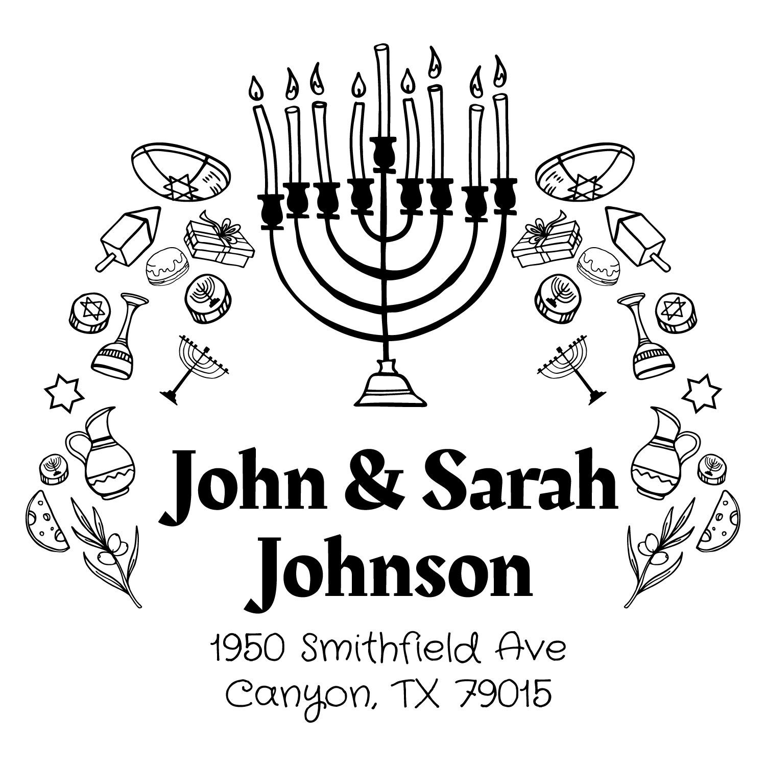 Holiday Theme Return Address Stamp | Rubber Stamp Warehouse