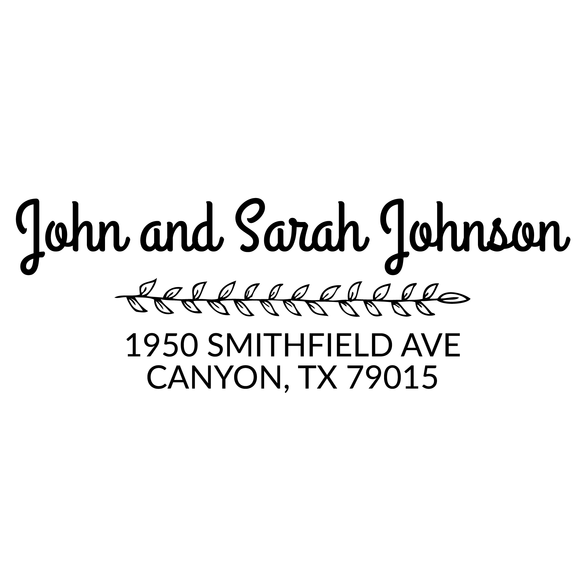Middle Leaf Return Address Stamp | Rubber Stamp Warehouse