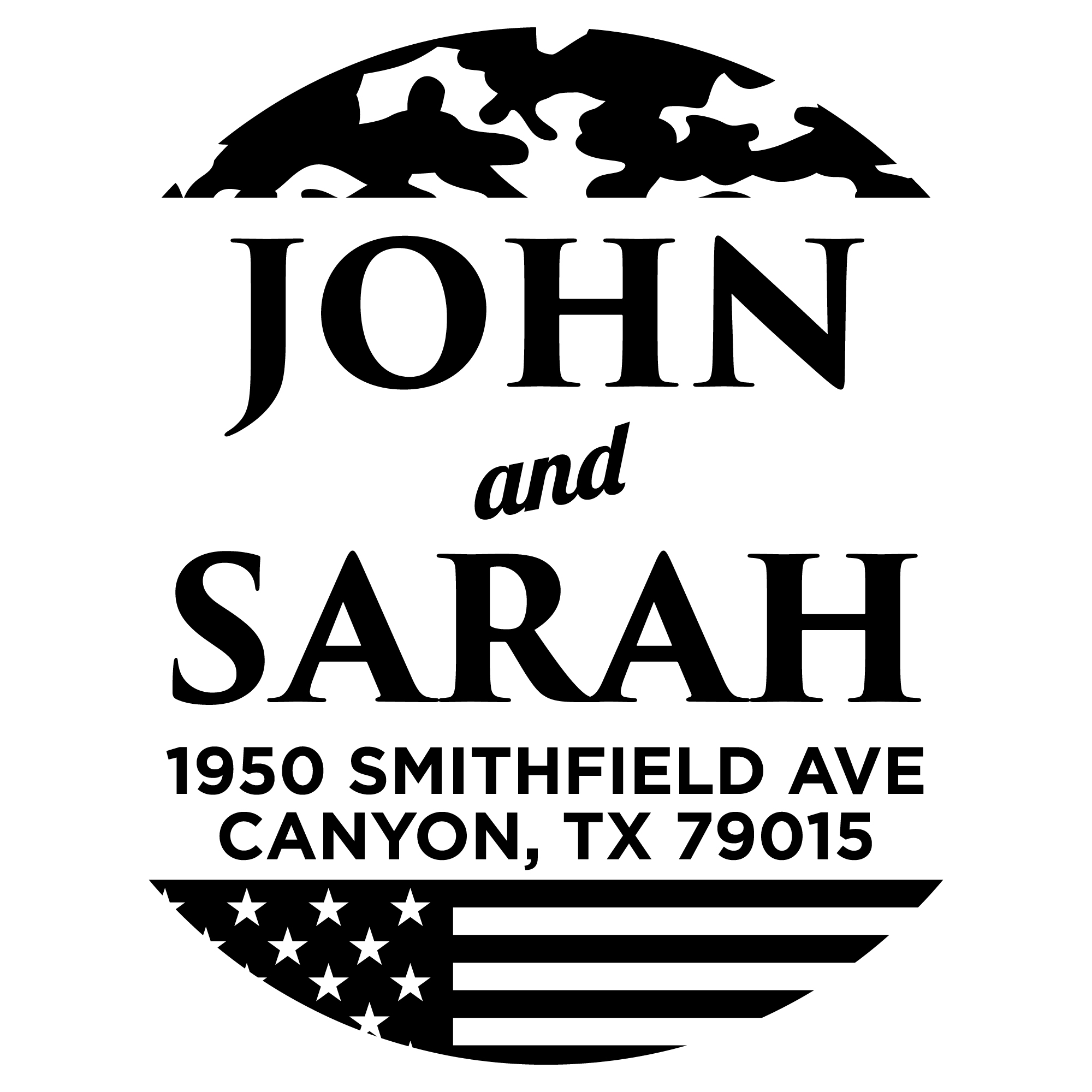 Camo Flag Return Address Stamp | Rubber Stamp Warehouse