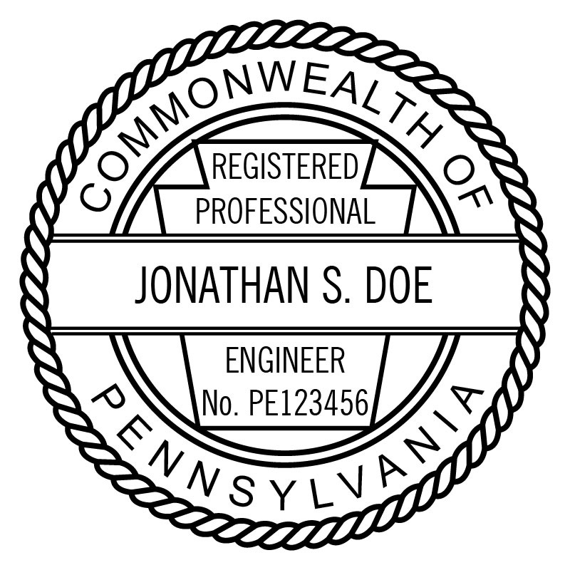 Pennsylvania Professional Engineer Rubber Stamp Rubber Stamp Warehouse