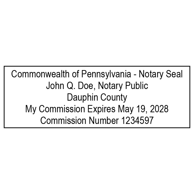 Pennsylvania Notary Pocket Stamp Rubber Stamp Warehouse