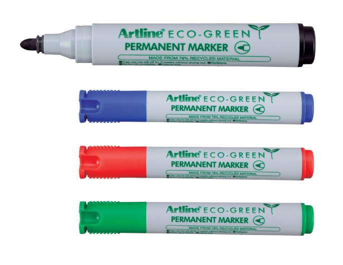 Artline 2.0mm Bullet Eco-Green Permanent Markers - Sold by the Dozen