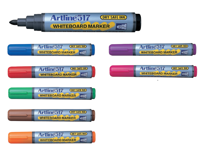 Artline 2.0mm Bullet Dry Safe Whiteboard Markers - Sold by the Dozen