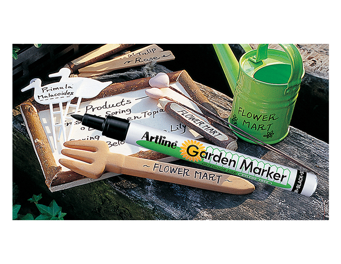 The light resistant, water resistant and quick dry ink is ideal for outside use.  Useful on all kinds of gardening goods, garden labels and flower pots.  Sold Individually (1) marker.
