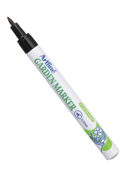 The light resistant, water resistant and quick dry ink is ideal for outside use.  Useful on all kinds of gardening goods, garden labels and flower pots.  Sold Individually (1) marker.