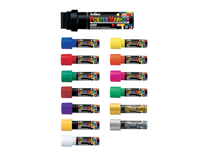 Artline 30mm Chisel Poster Markers - Sold by the Dozen