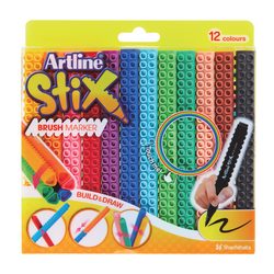 Artline Stix Markers.  12 pack of connectible markers.  Markers are design to give the look and feel of a painting.