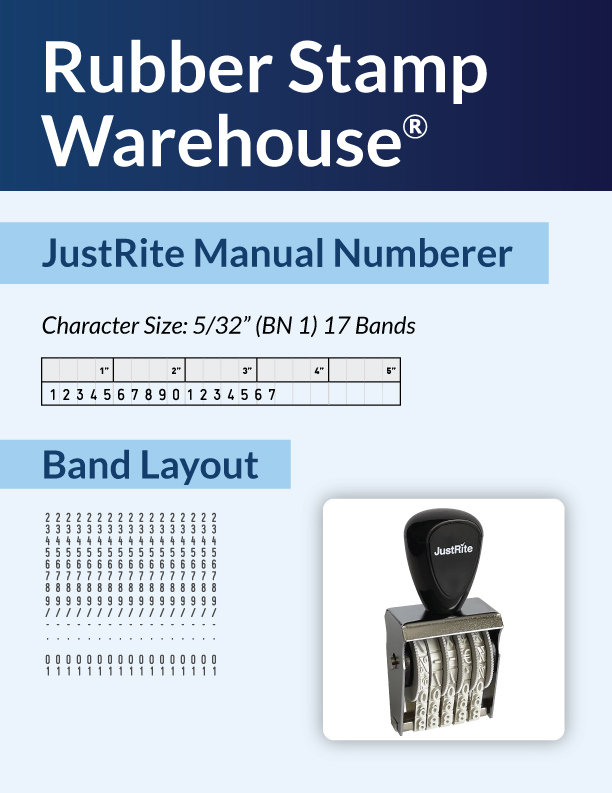 JustRite Number Band Stamp - Size BN-5, 4 Bands