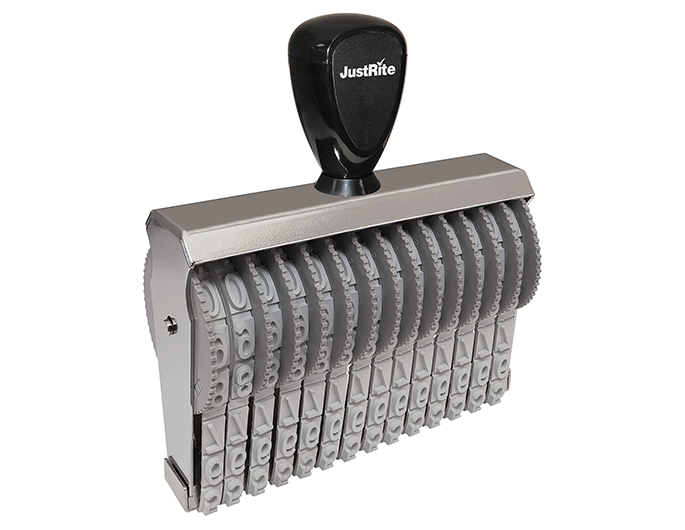 BN-2, 14 Band Number Stamp has 14 number bands.  Character height of numbers on bands are 3/16"