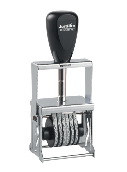 MJ-2, 7 Band self-inking Number Stamp has 7 number bands.  Character height of numbers on bands are 3/16".