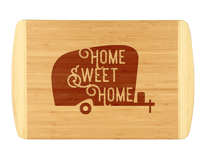 Home Sweet Home with Camper Cutting Board