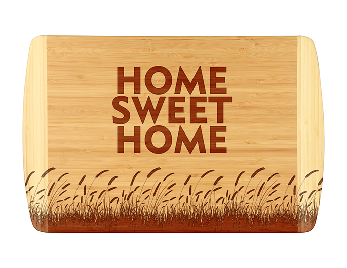 There's no place like home with this custom bamboo cutting board.  Great for a new home owner or perfect for your own home.