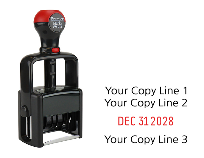 This dater comes with two lines of custom copy above the dates. Dates are changeable and with 7 years on band.