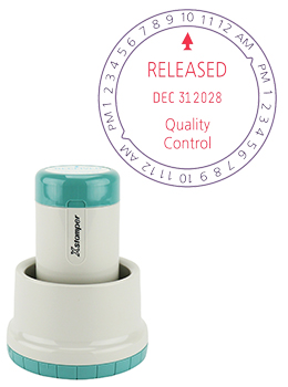 The N78 XpeDater Rotary Date Stamp prints your custom message along with the month, day and year over a 6-year period.