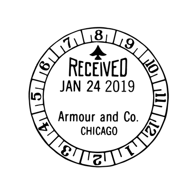 #1 Time Stamp prints the month, day, year and any custom message.  Outside dial also prints the time to the nearest quarter hour.