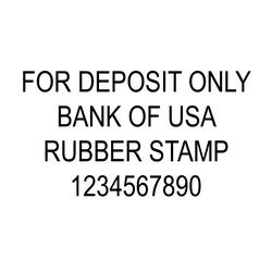 4-Line Deposit Rubber Stamp.  Comes inked in your favorite color.  Guaranteed to fit on back of checks.