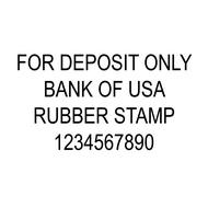 4-Line Deposit Rubber Stamp.  Comes inked in your favorite color.  Guaranteed to fit on back of checks.