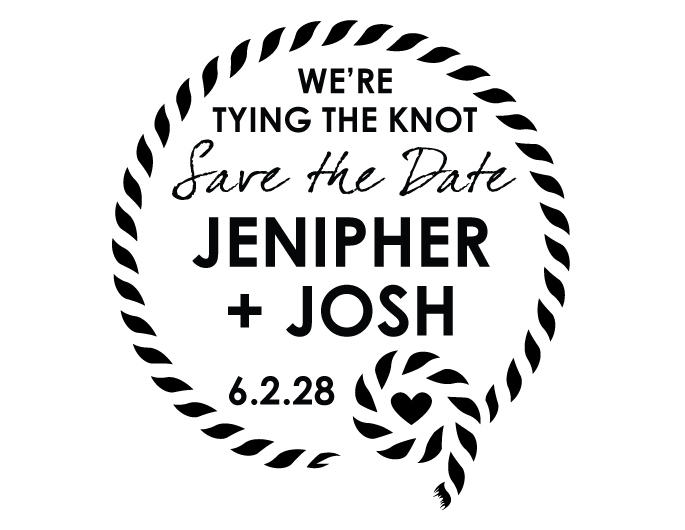The Scarf Save the Date rubber stamp is a great and unique way to let everyone know about your special upcoming wedding date!