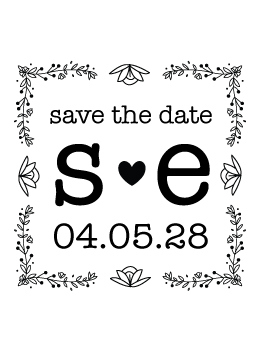 The Large Initial Save the Date rubber stamp is a great and unique way to let everyone know about your special upcoming wedding date!