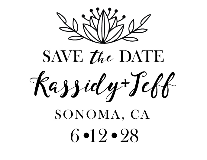 The Crown Save the Date rubber stamp is a great and unique way to let everyone know about your special upcoming wedding date!