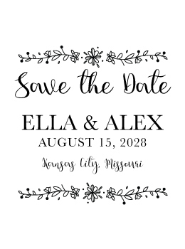 The Flower Ribbon Save the Date rubber stamp is a great and unique way to let everyone know about your special upcoming wedding date!