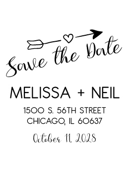 The Soaring Arrow Save the Date rubber stamp is a great and unique way to let everyone know about your special upcoming wedding date!