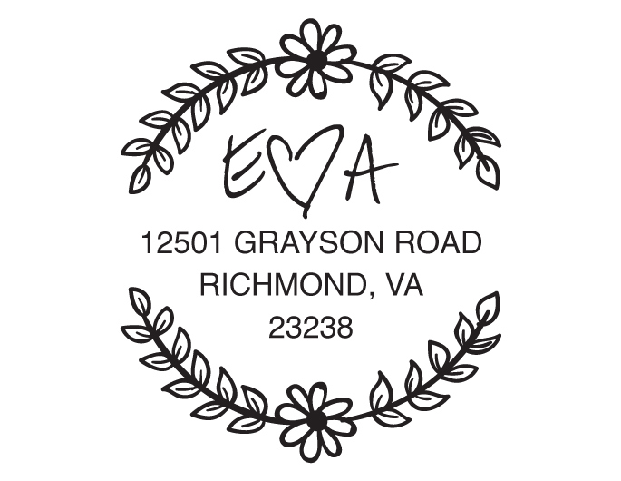 The Flower Wreath Just Married rubber stamp is a great and unique way to let everyone know about your special upcoming wedding date!