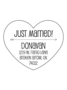 The Heart & Arrow Just Married rubber stamp is a great and unique way to let everyone know about your special upcoming wedding date!