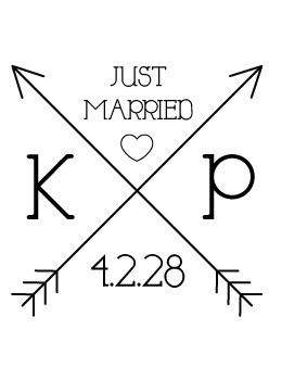 The Cross Arrow Just Married rubber stamp is a great and unique way to let everyone know about your special upcoming wedding date!